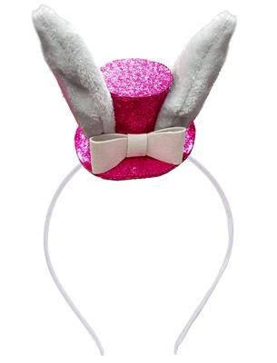Diadeem Mini-hoedje glitter konijntje