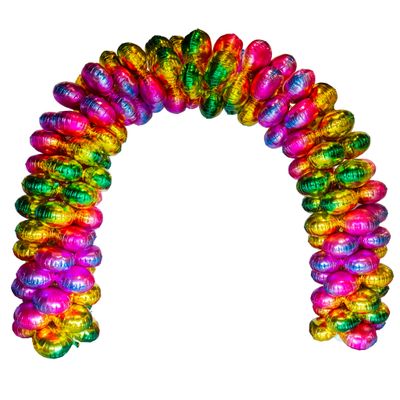 10 folieballonnen voor boog 43m Rond regenboog