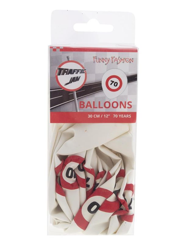 12 ballonnen 30cm Traffic 70 jaar