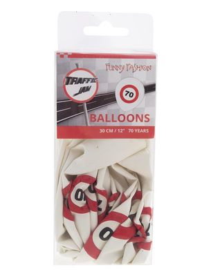 12 Latexballons Zahl 70 Verkehrsschild 30cm