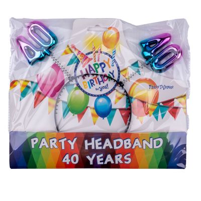 Haarreif 40. Geburtstag Regenbogen