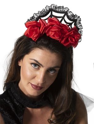 Haarreif mit roten Rosen Haarreif mit roten Rosen