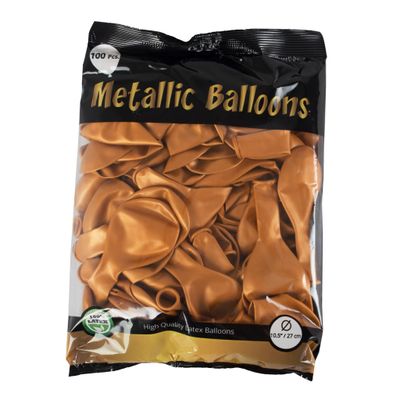100 Luftballons Metallic Gold 27cm