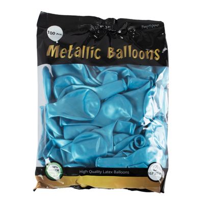 100 ballonnen 30cm Metallic lichtBlauw