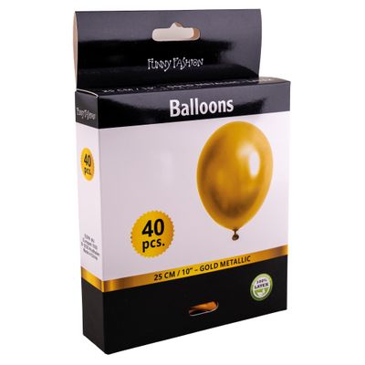 40 goldene Luftballons 25cm Metallic