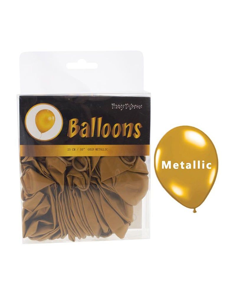 40 goldene Luftballons 25cm Metallic