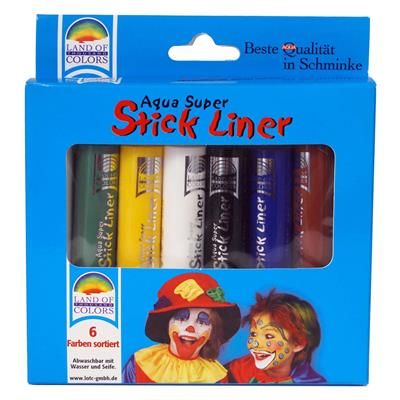 6 Bunte Aqua Make-Up Sticks 6 Bunte Aqua Make-Up Sticks