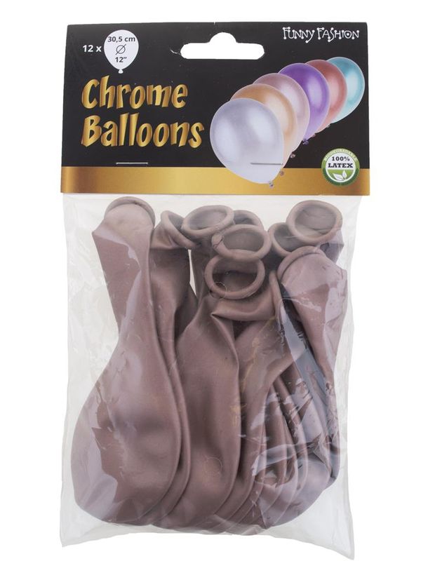 12 ballonnen 30cm chroom rosé Goud