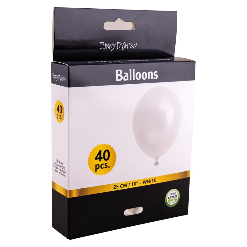 40 Witte ballonnen 25cm Wit