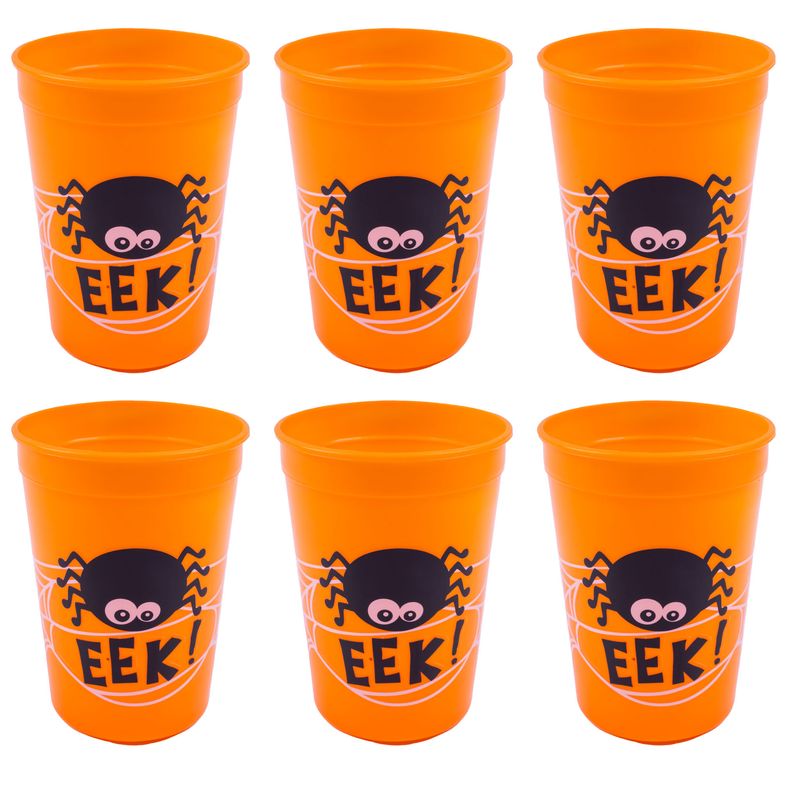6 Halloween Becher Spinne