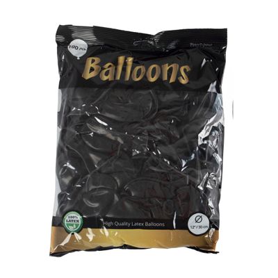 100 ballonnen 30cm Zwart