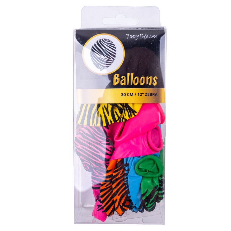 12 Latex ballonnen 30cm Zebra Print