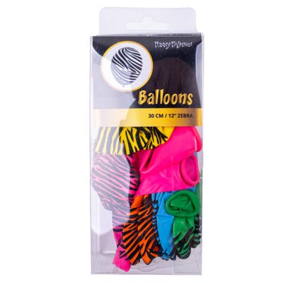 12 Luftballons Zebra Print 30cm