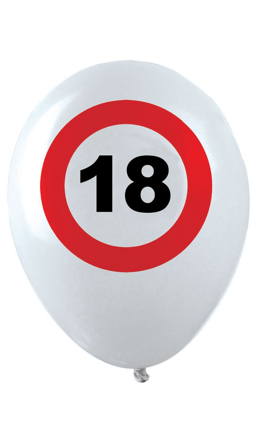 12 Latexballons Zahl 18 Verkehrsschild 30cm