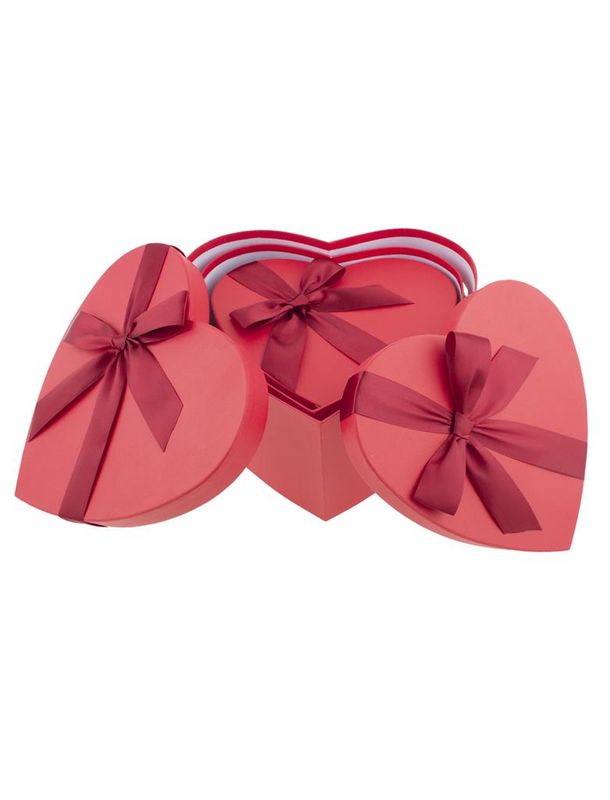 3 Geschenkdozen hartvorm Rood