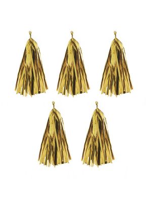 5 Ballon-Quasten Gold