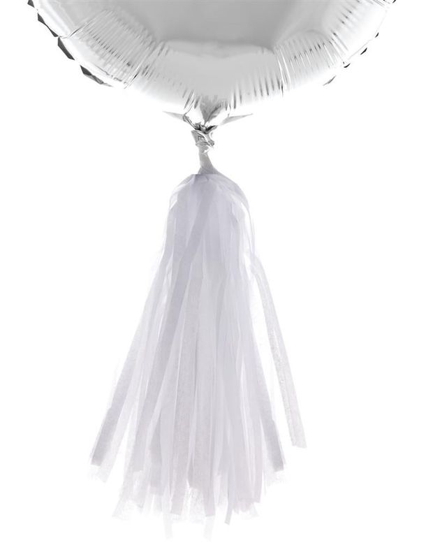 5 pompons voor ballonnen Wit