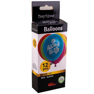 12 Luftballon Aloha Farbmischung 30cm