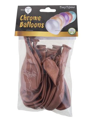12 ballonnen 30cm chroom koper