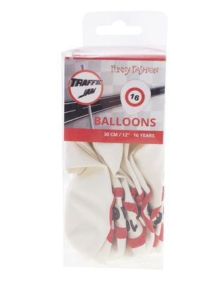 12 ballonnen 30cm Traffic 16 jaar