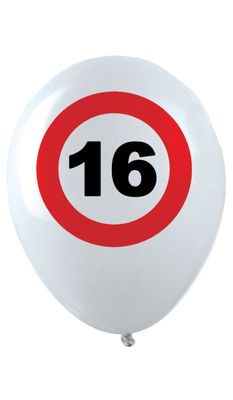 12 ballonnen 30cm Traffic 16 jaar