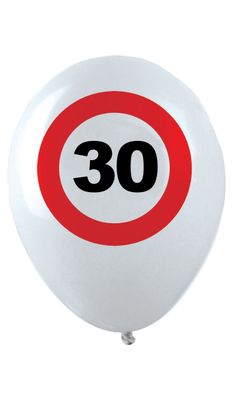 12 Latexballons Zahl 30 Verkehrsschild 30cm 12 Latexballons Zahl 30 Verkehrsschild 30cm