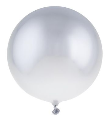 12 Ronde ballonnen 35cm chroom Zilver