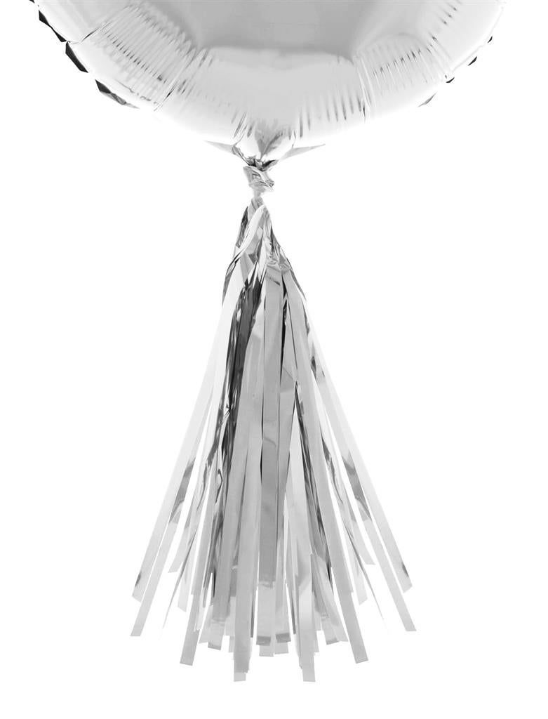 5 Ballon-Quasten Silber