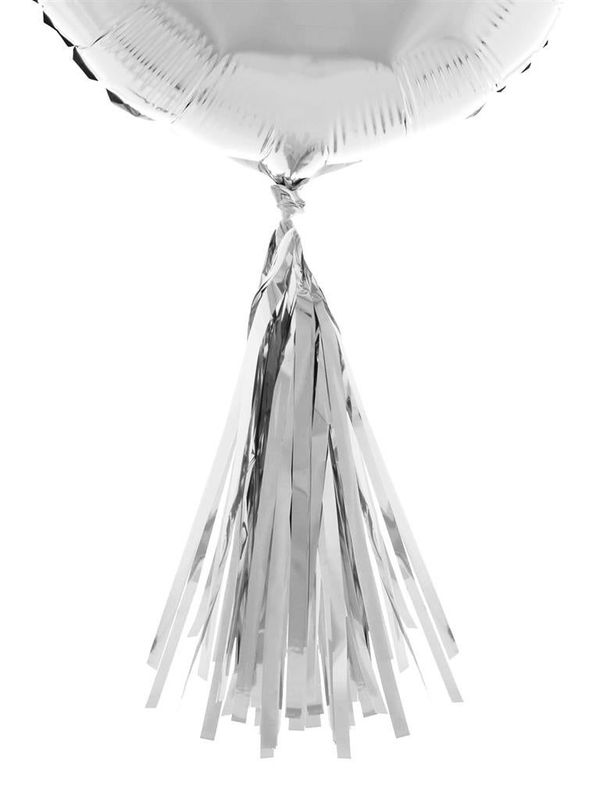 5 pompons voor ballonnen Zilver