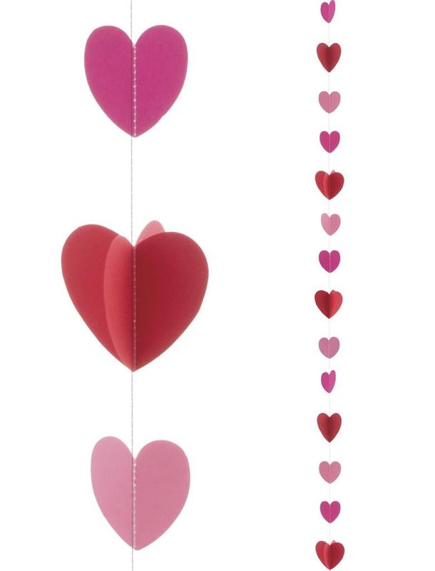 Ballon lint met hartjes 2 m Rood