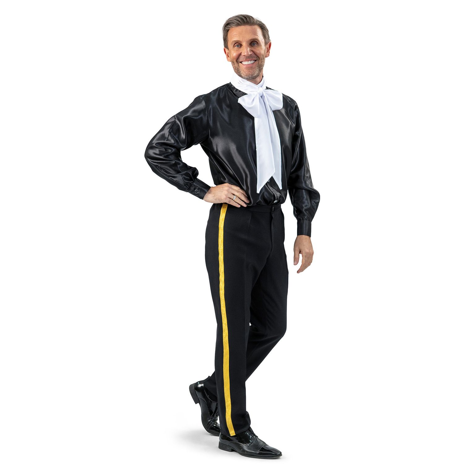 Klassische schwarze Hose mit Streifen Herren