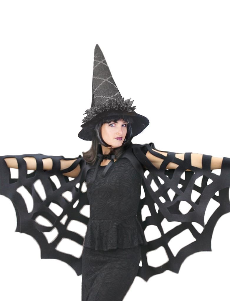 Umhang Spinnennetz schwarz