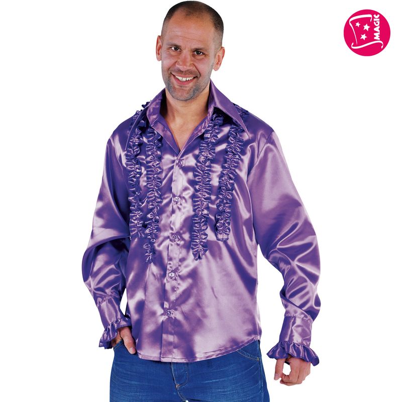 Rüschenhemd Lila