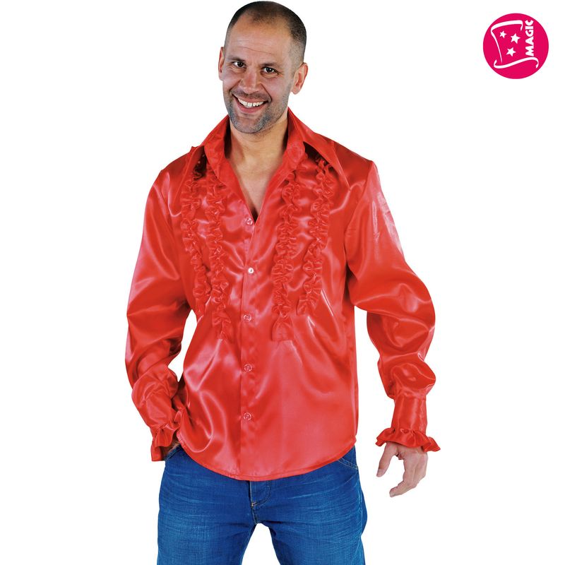 Rüschenhemd Rot