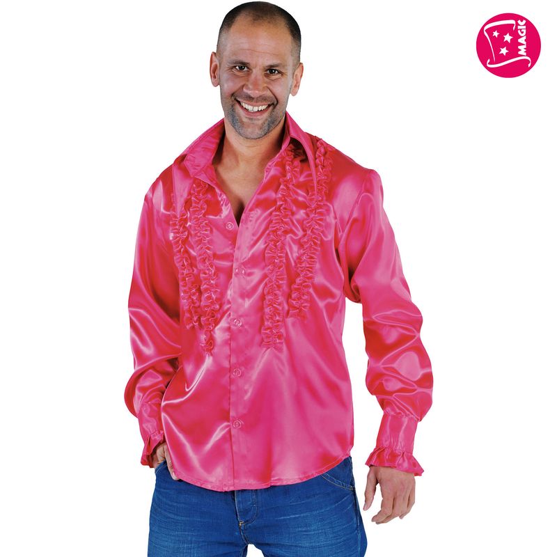 Rüschenhemd Pink
