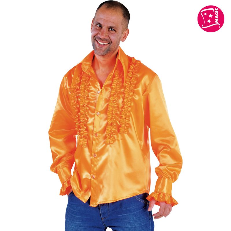 Rüschenhemd Orange