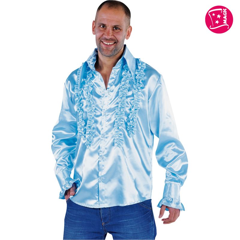 Rüschenhemd Blau