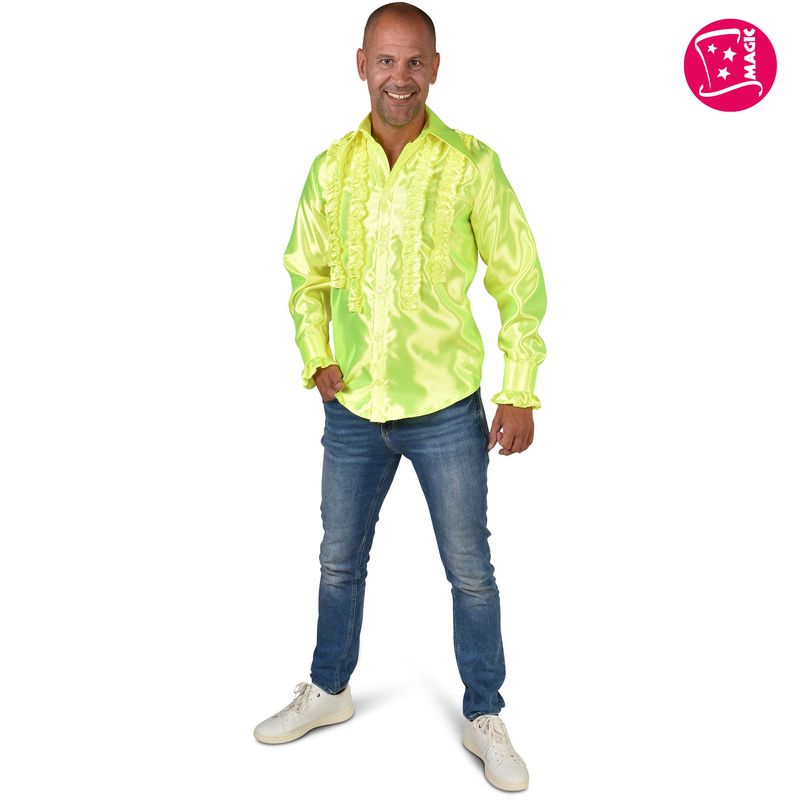 Rüschenhemd Neon Gelb