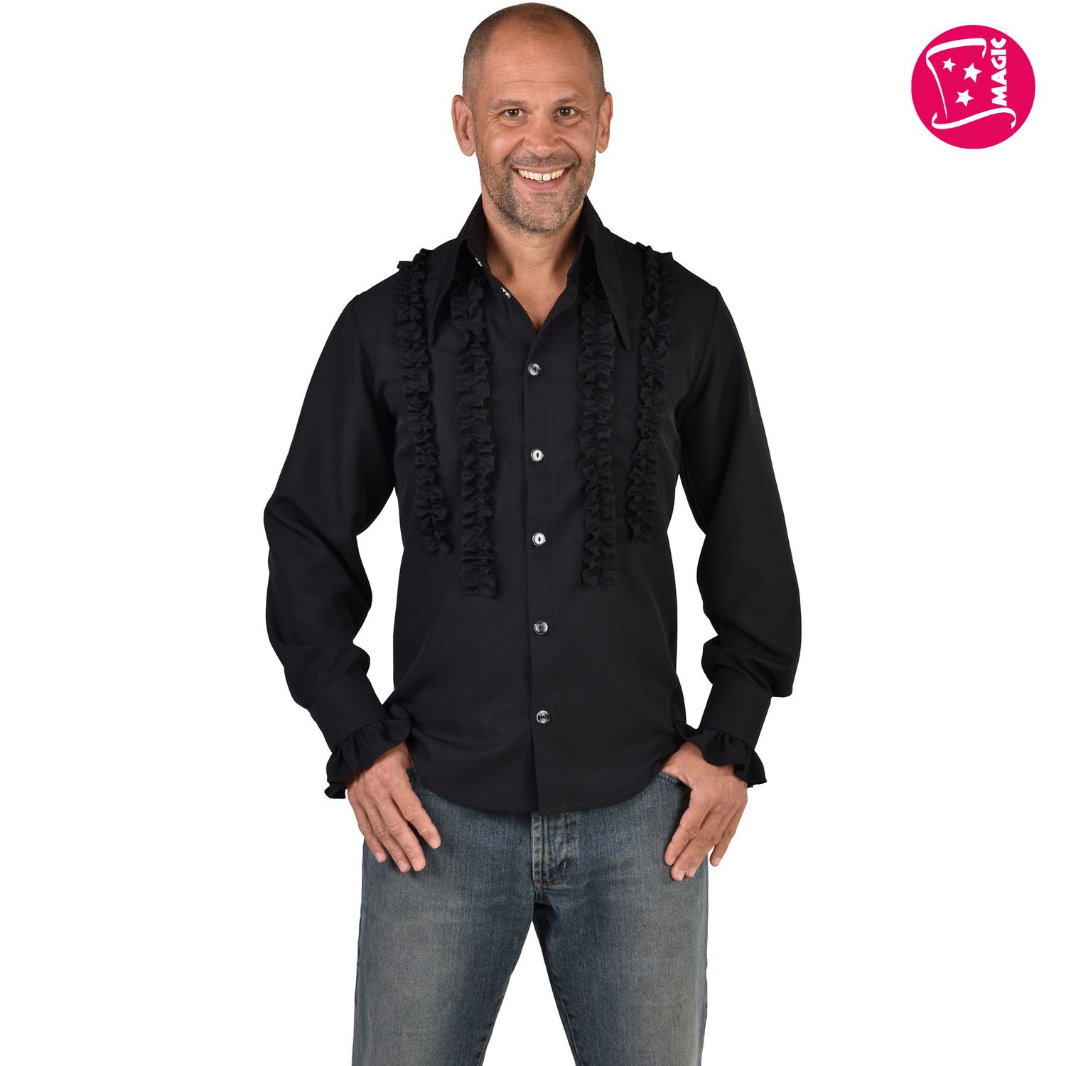 Rouches Hemd Silky Zwart