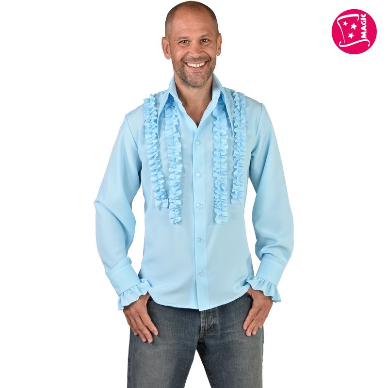 Rüschenhemd Silky Blau Rüschenhemd Silky Blau