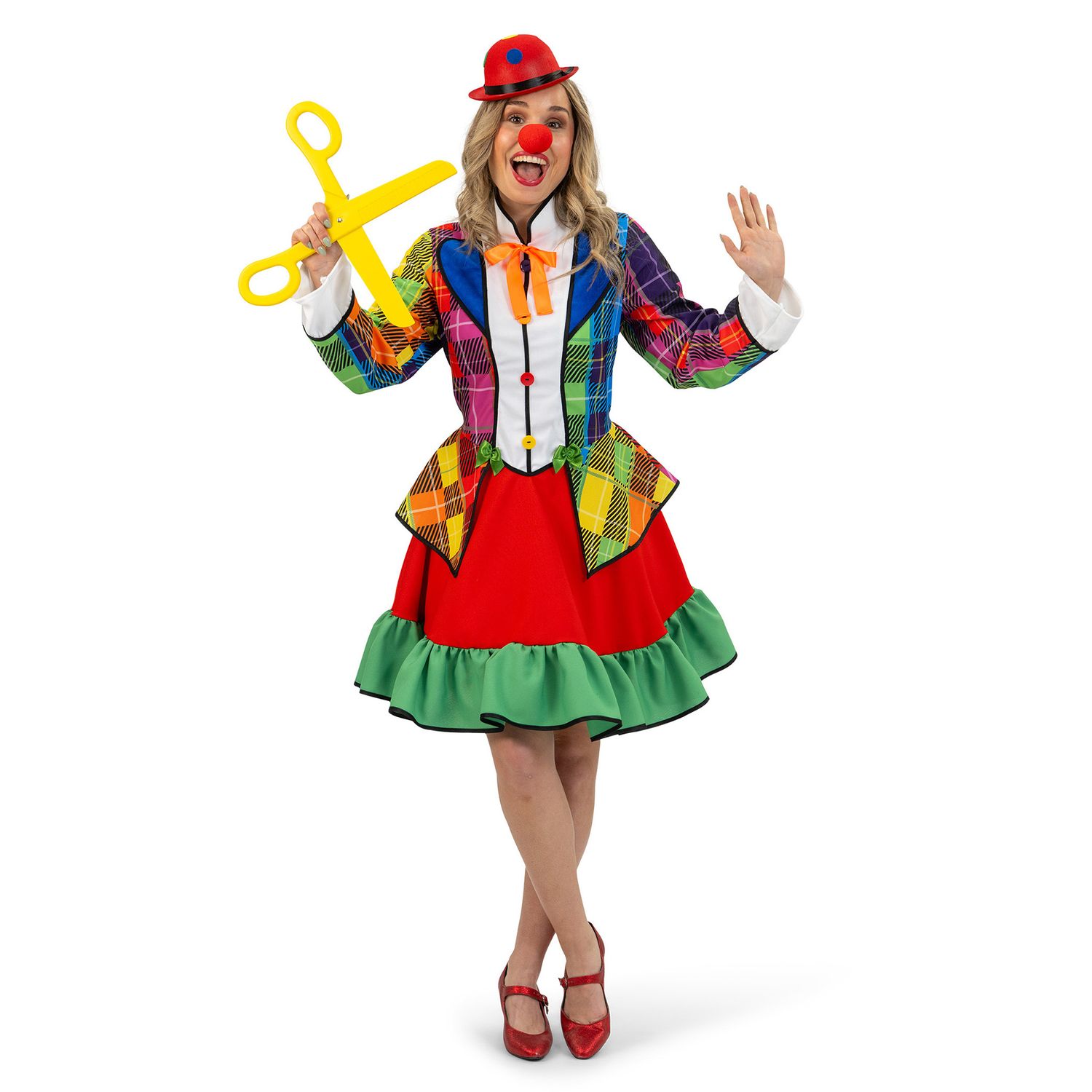 Jurk Regenboog Clown Rose Dames Jurk Regenboog Clown Rose Dames