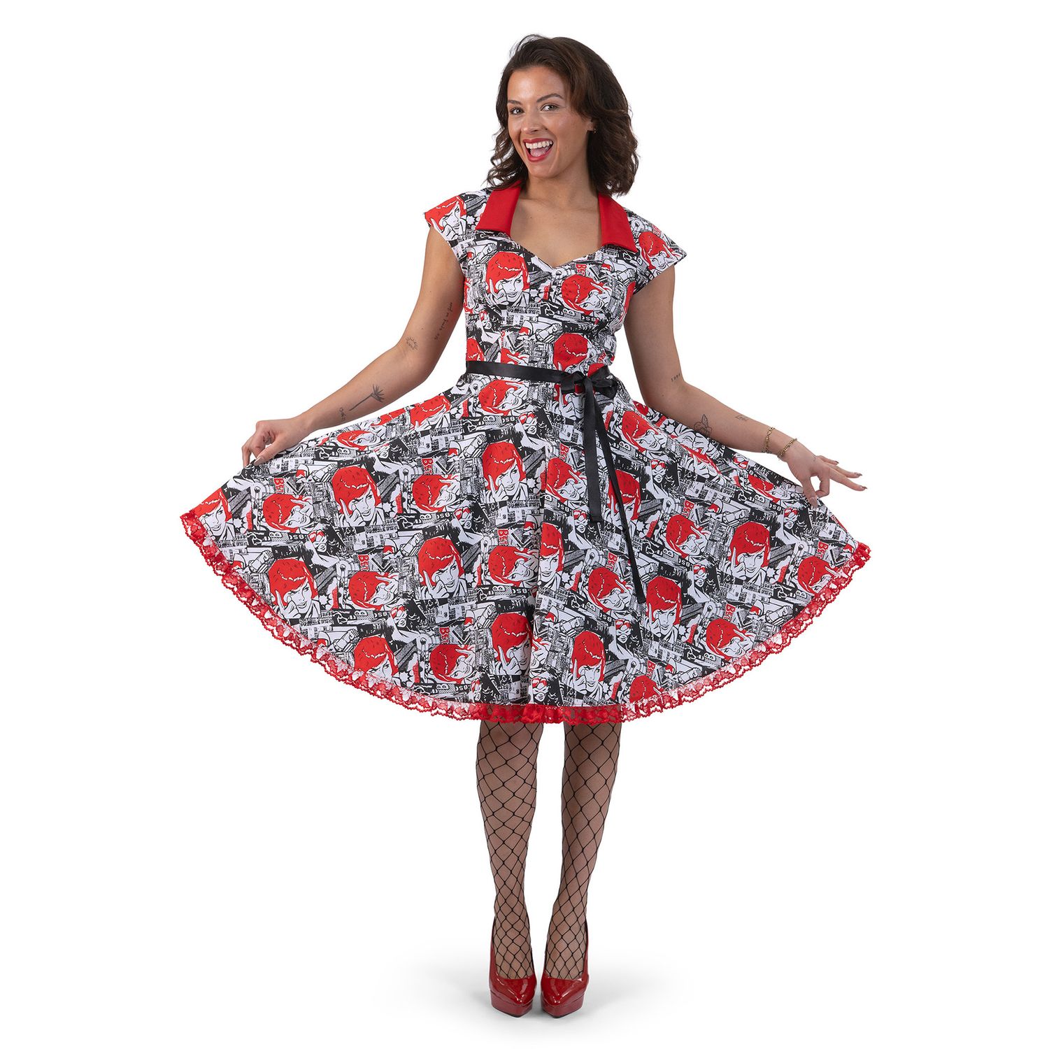 Rock'n Roll Jurk Just Comic vouwen