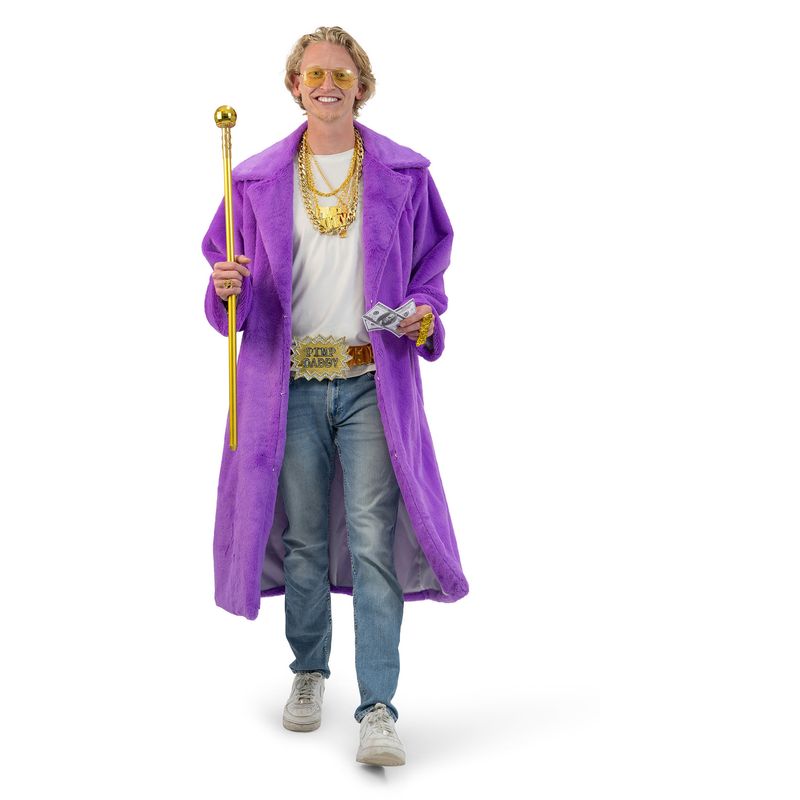 Lila flauschiger langer Mantel