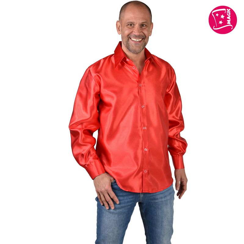 Hemd Satin Uni Rot Hemd Satin Uni Rot
