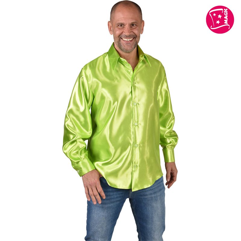 Hemd Satin Uni Grün Hemd Satin Uni Grün