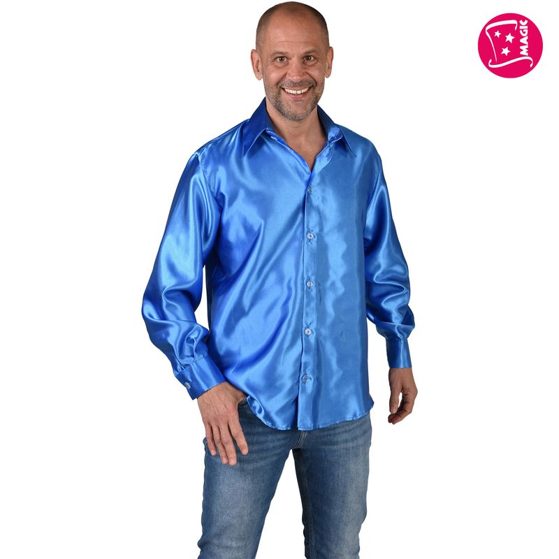 Hemd Satin Uni Blau Hemd Satin Uni Blau