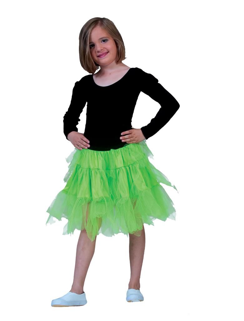 Petticoat Fluo Groen Kinderen Petticoat Fluo Groen Kinderen