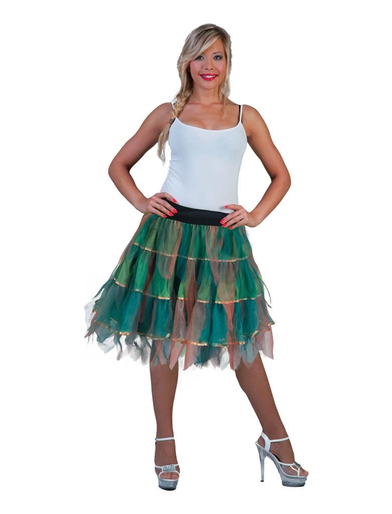 Petticoat Tulerok Groen/Goud Dames Petticoat Tulerok Groen/Goud Dames