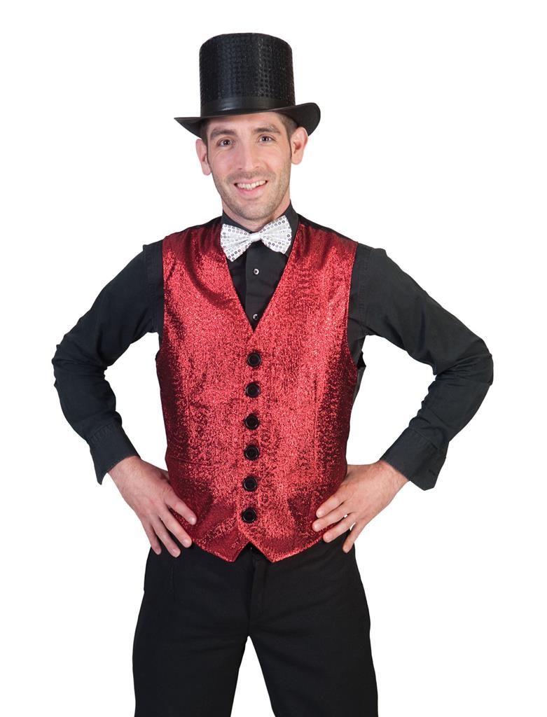 Gilet Show GlitterRood Mannen Gilet Show GlitterRood Mannen