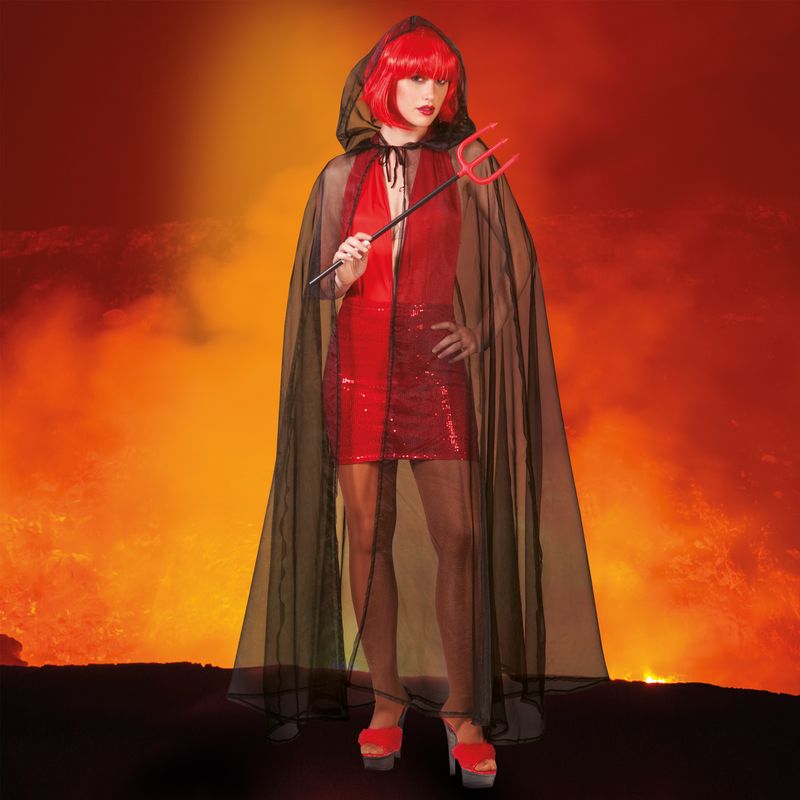 Umhang transparant schwarz